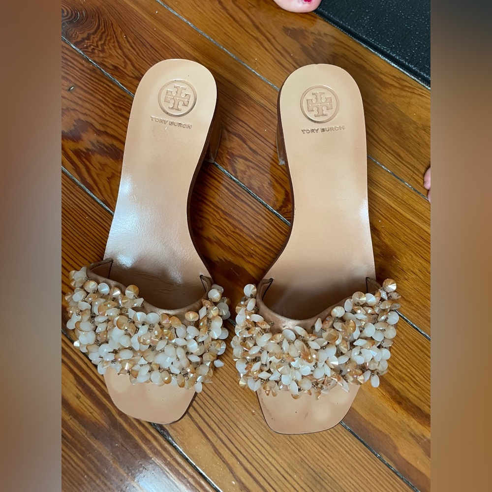 Tory Burch beaded heeled sandal
